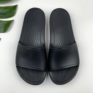 Crocs Kadee Slides Slip On Black Sandals Comfort Casual Women's 9